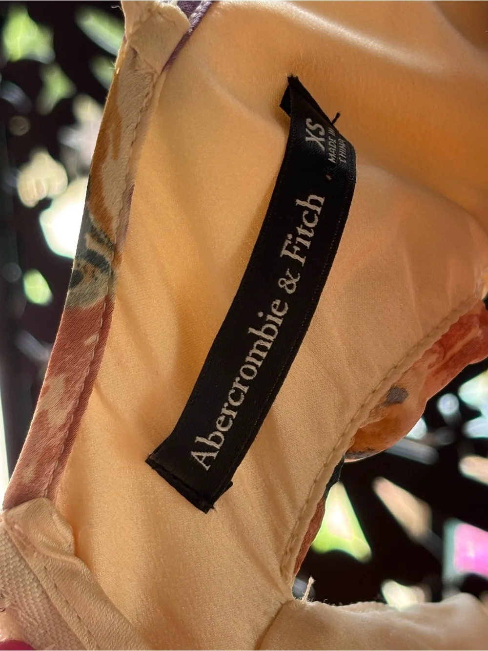 Abercrombie & Fitch Peach Floral Pleated Maxi Dress